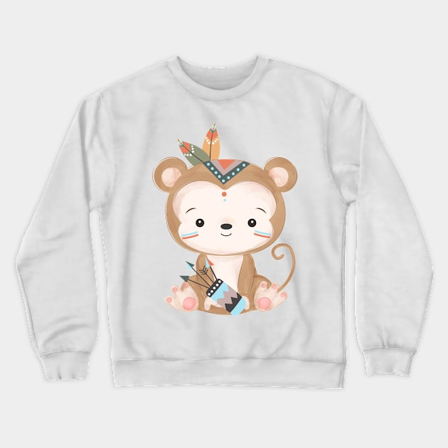 Monkey Crewneck Sweatshirt by O2Graphic